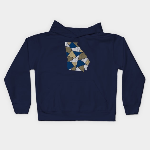 Georgia Mosaic - Blue Kids Hoodie by dSyndicate